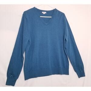 Merona Men's Blue V-neck Pullover Long Sleeve Sweater Size L